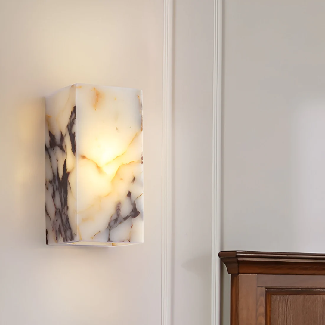 Luxury Marble Natural Stone Wall Lamp - Lumora - Soft LED Glow - Elegant Home Lighting