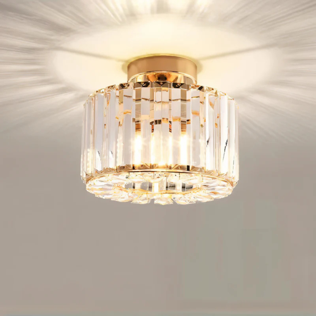 Crystal Ceiling Lamp - LumaBrilliance - Sparkling Finish - Living Room Lighting