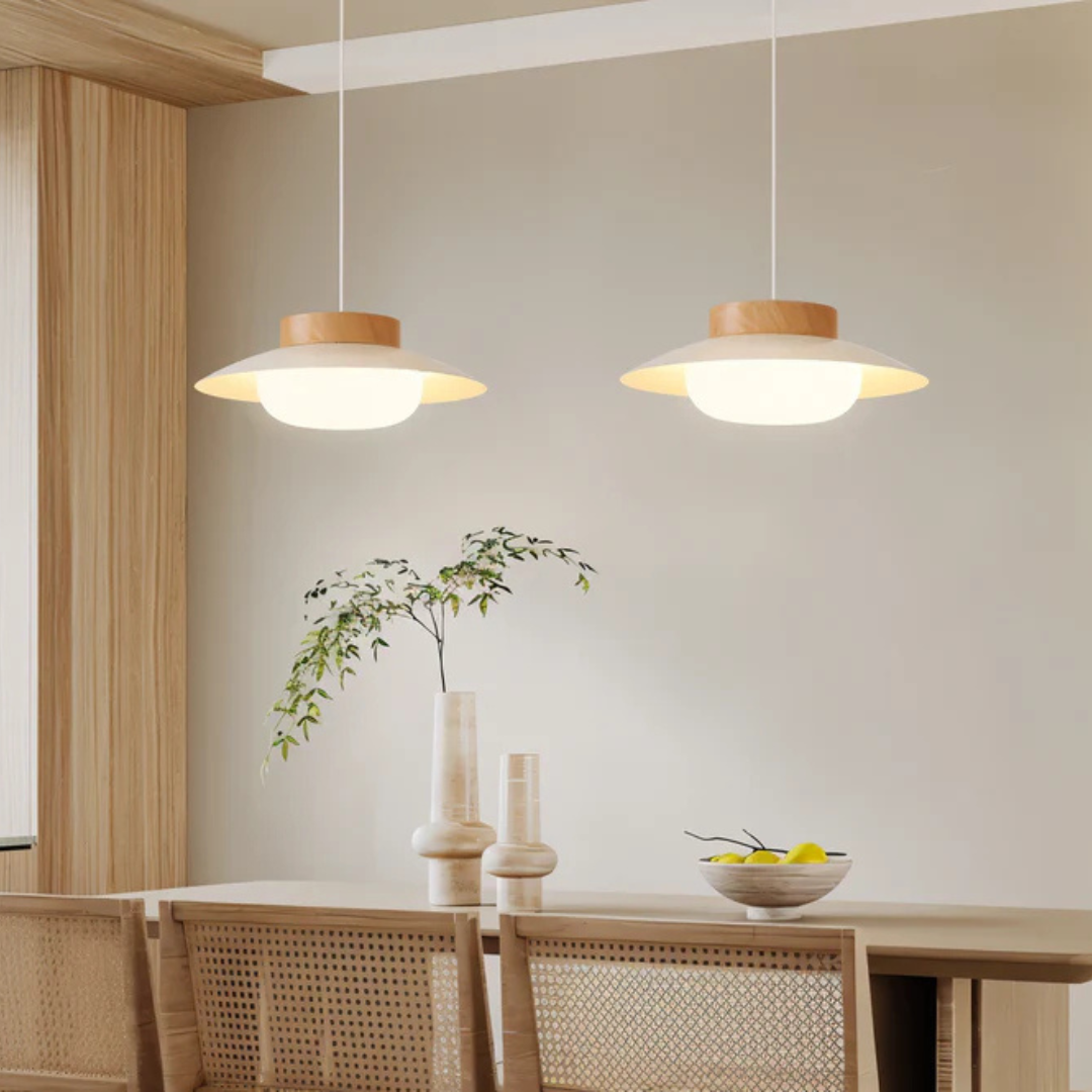 Dining Table Pendant Lamp - Lumiatra - Cream Finish - Bowl Shape