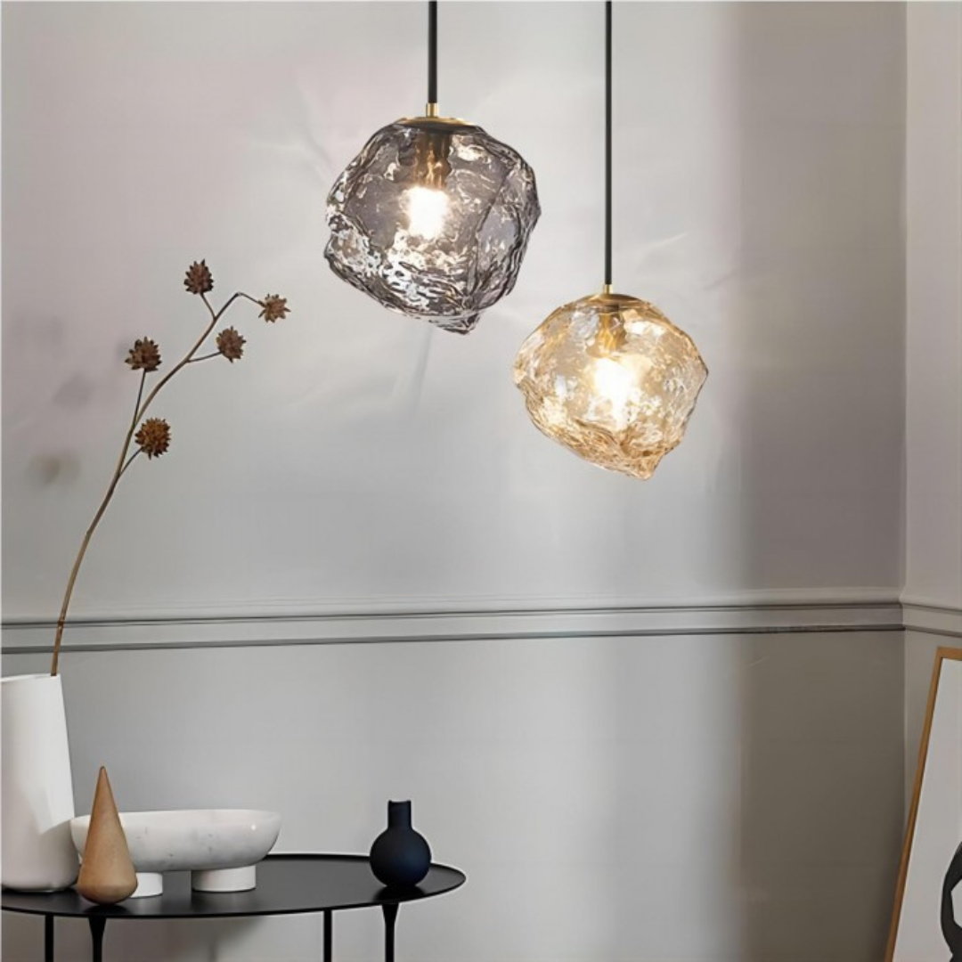 Glass Pendant Lamp - Virello - Dining Table Accent - Warm Tricolour Lighting