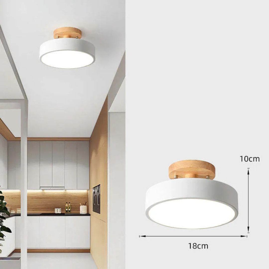 Wooden LED Ceiling Light - LignaGlow - Natural Accent - Warm Indoor Lighting