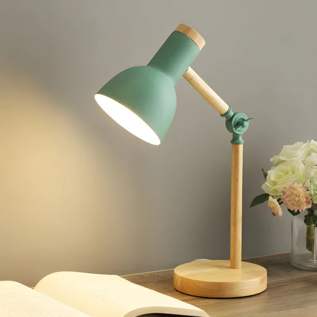LED Table Lamp - Lumacra - Adjustable Wooden Frame - Macaron-Inspired Look