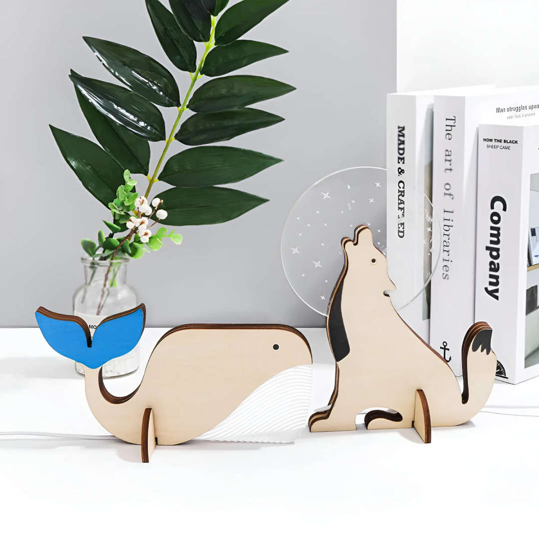 Wooden LED Table Lamp - LumoWood - Warm Glow - USB Powered