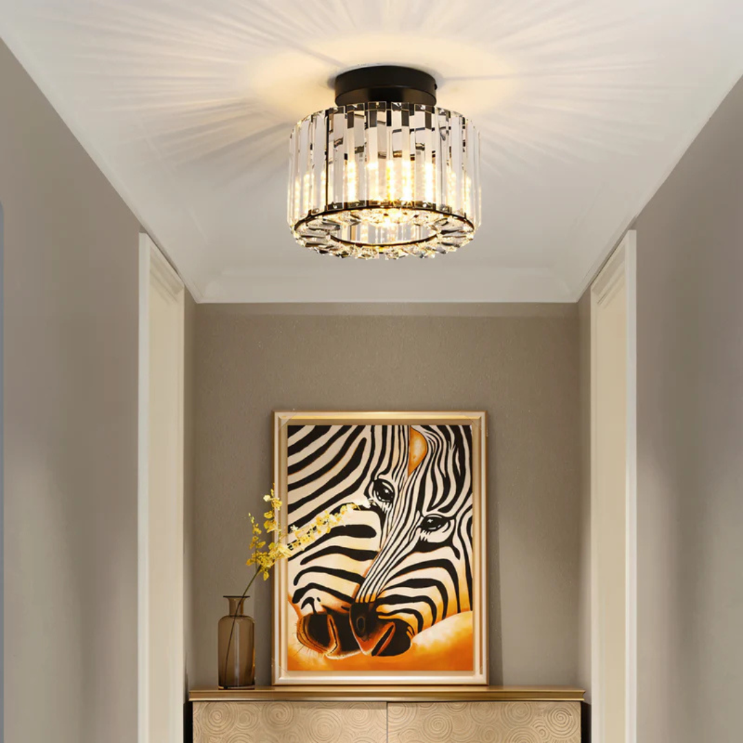 Crystal Ceiling Lamp - LumaBrilliance - Sparkling Finish - Living Room Lighting