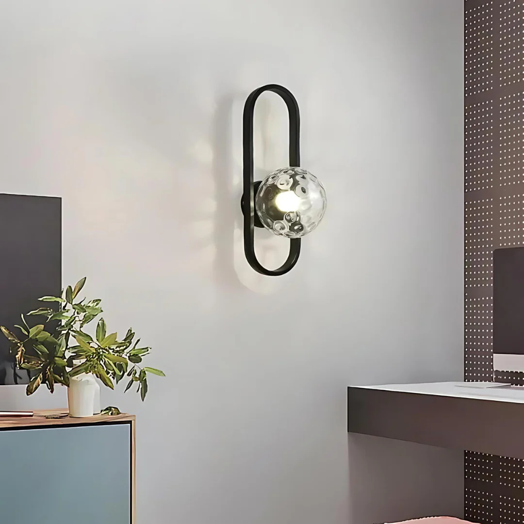 Glass Indoor Wall Lamp - Glazora - Ambient Lighting - Modern Metal Finish