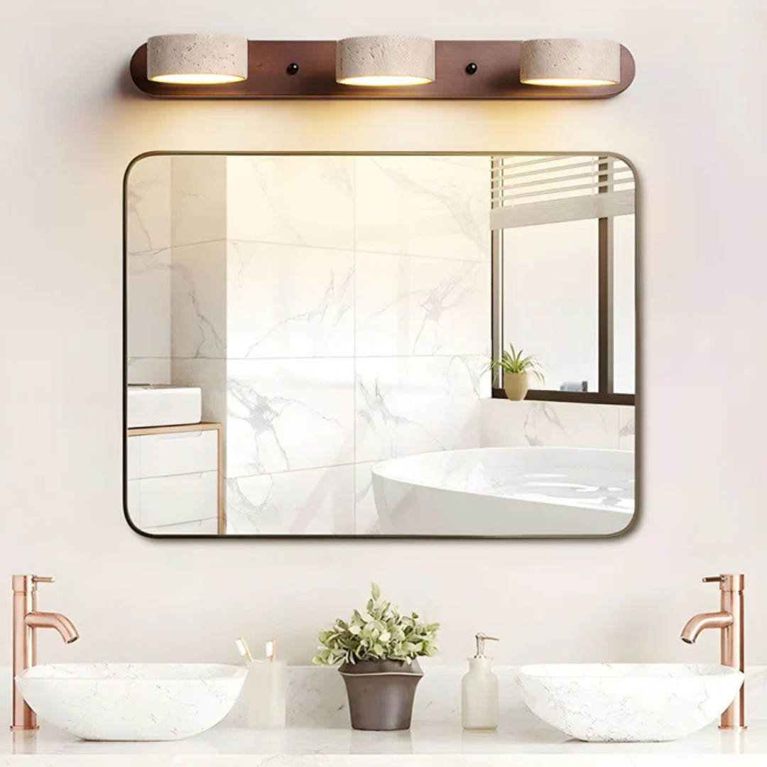 Travertine Indoor Wall Lamp - Stonora - Natural Stone Finish - Warm LED Lighting