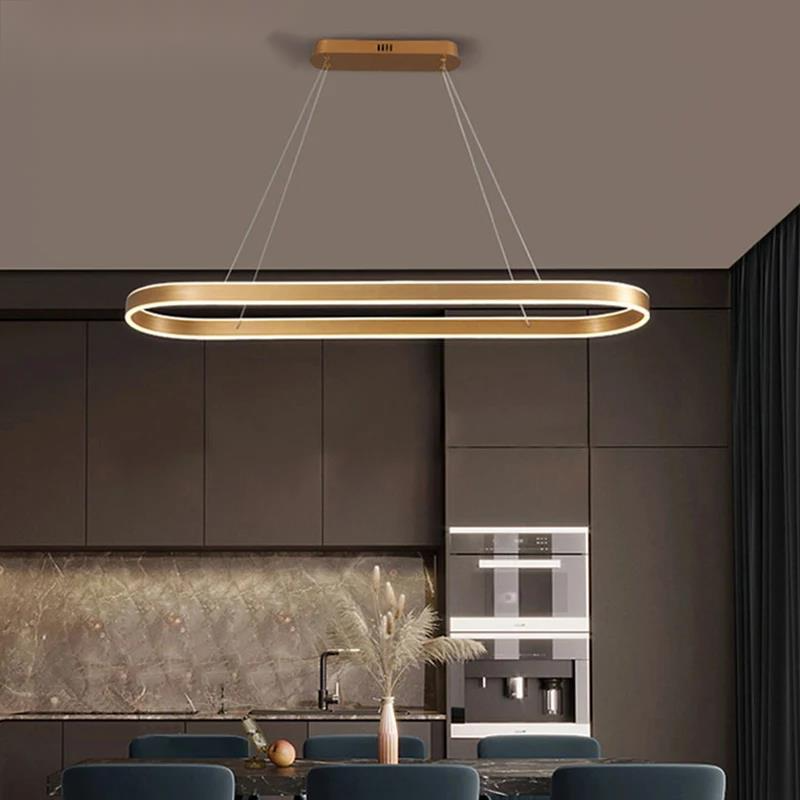 Rose Gold Kitchen Pendant Light - Lumora - Adjustable Suspension - Elegant Glass Shade